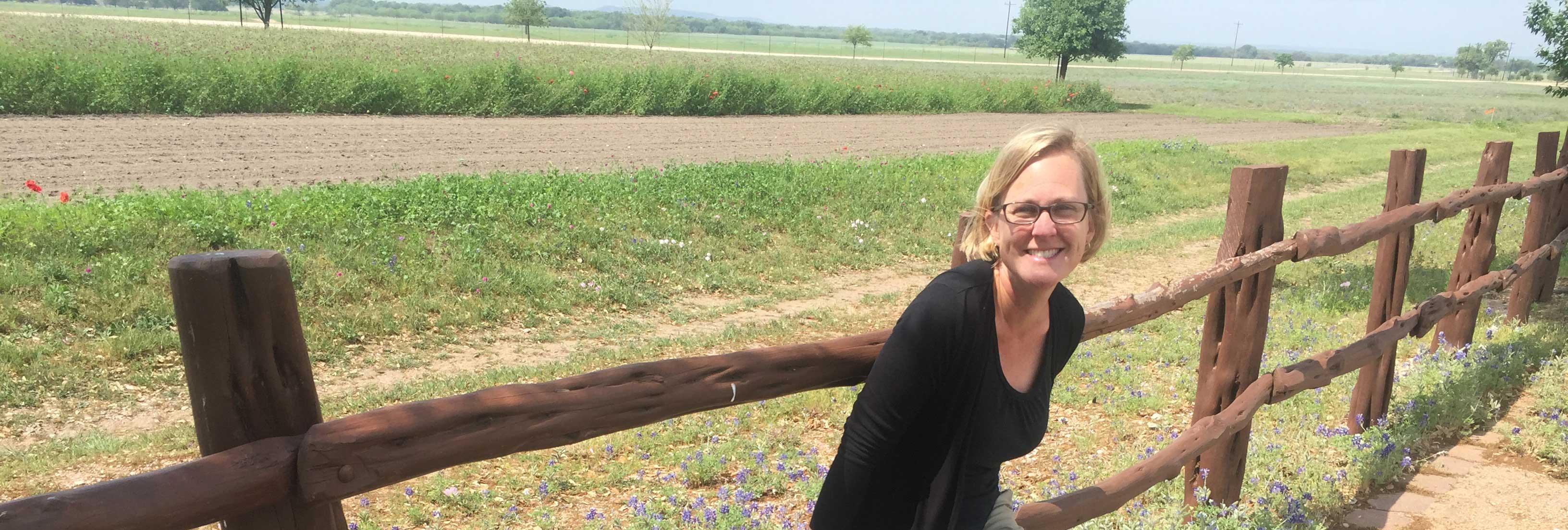 Ann on the fence