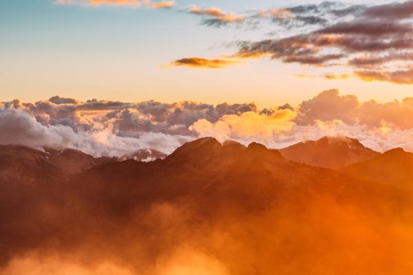 mountains and clouds